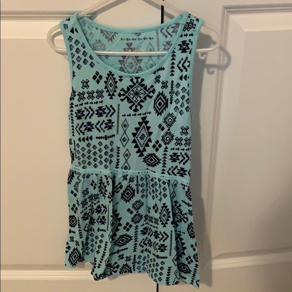 blue aztec racer back tank top from justice